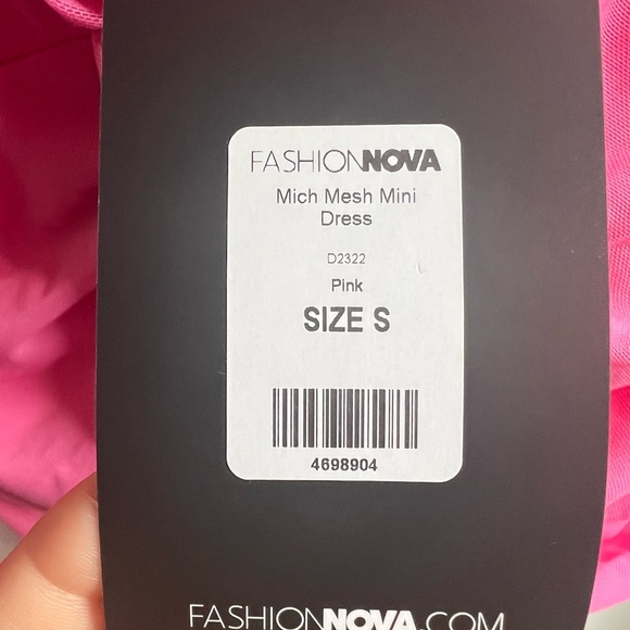 Fashion Nova Mesh Pink Mini Dress NWT - Picture 5 of 5